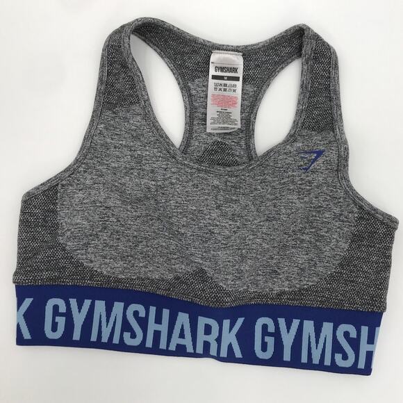 Gymshark Flex Sports Bra M Racerback Gray Blue - Picture 1 of 5